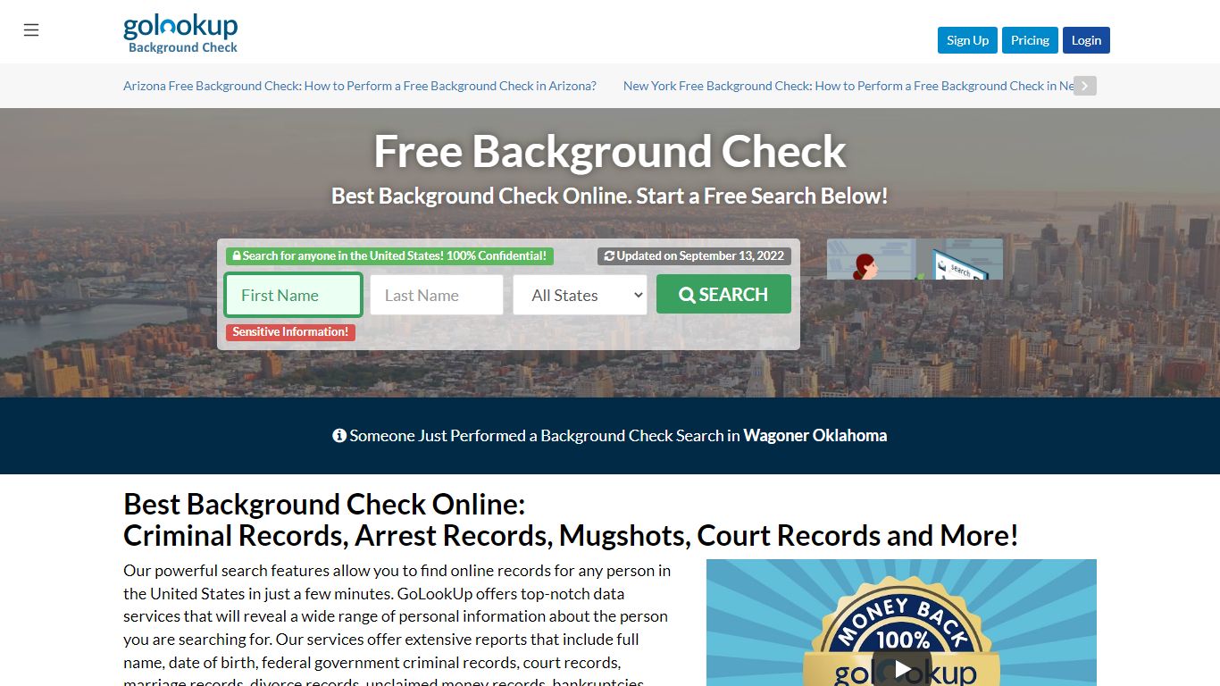 #1 Free Background Check | Background Check Online | GoLookUp