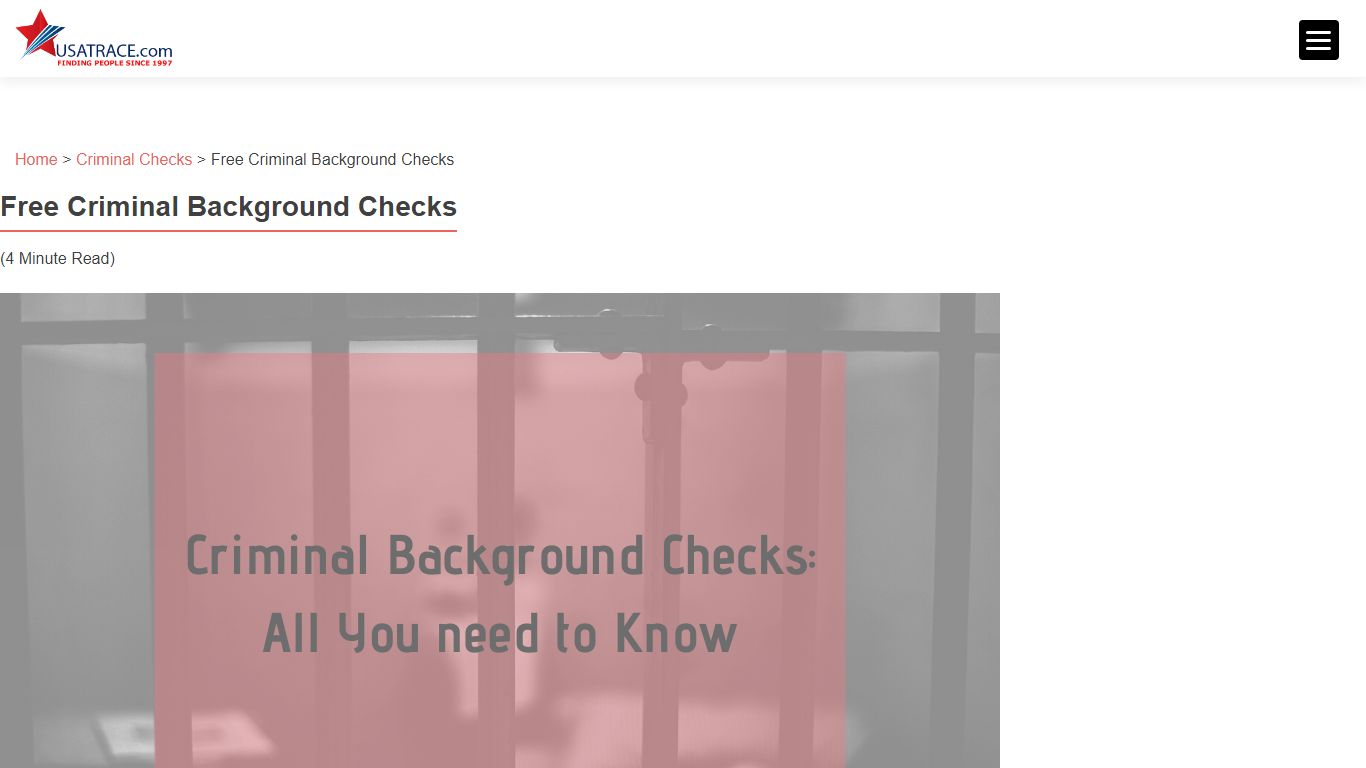 Free Criminal Background Checks & More - USATrace.com